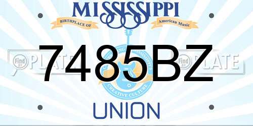 7485BZ Mississippi License Plate