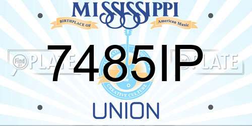 7485IP Mississippi License Plate