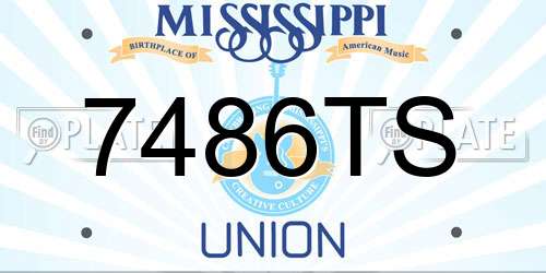 7486TS Mississippi License Plate