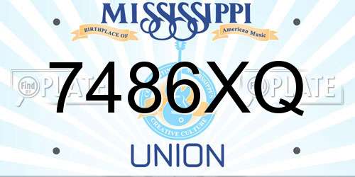 7486XQ Mississippi License Plate