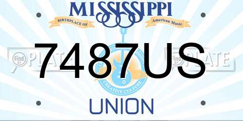 7487US Mississippi License Plate