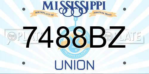 7488BZ Mississippi License Plate