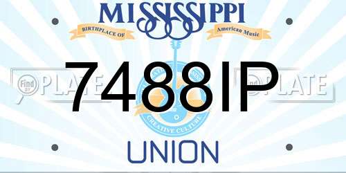 7488IP Mississippi License Plate