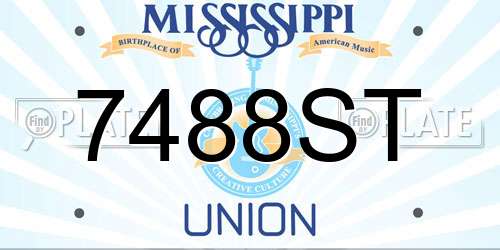 7488ST Mississippi License Plate