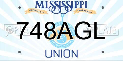 748AGL Mississippi License Plate