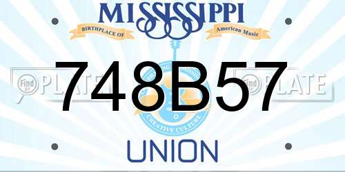 748B57 Mississippi License Plate