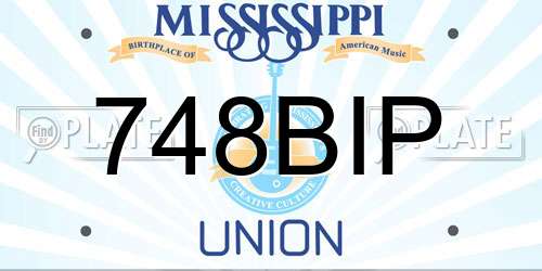 748BIP Mississippi License Plate