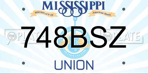 748BSZ Mississippi License Plate