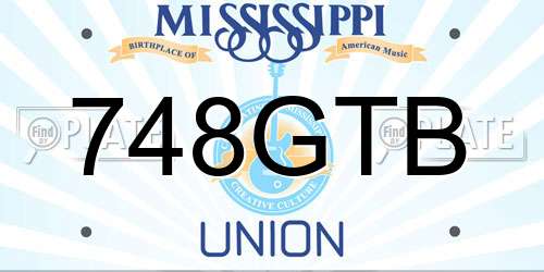 748GTB Mississippi License Plate