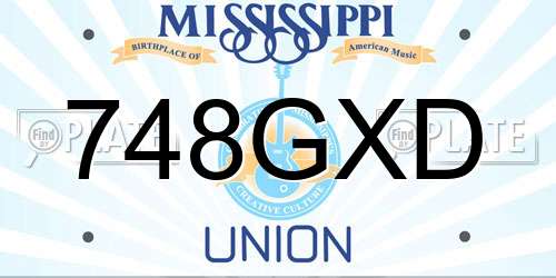 748GXD Mississippi License Plate