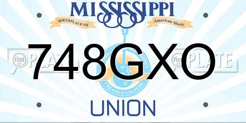 748GXO Mississippi License Plate