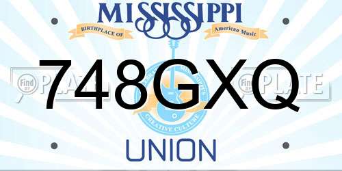 748GXQ Mississippi License Plate