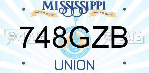 748GZB Mississippi License Plate