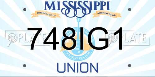 748IG1 Mississippi License Plate