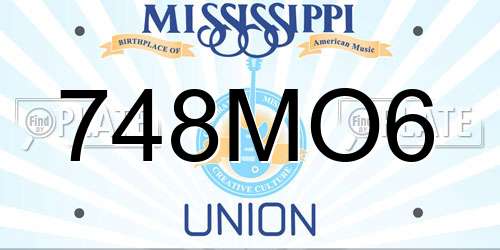 748MO6 Mississippi License Plate