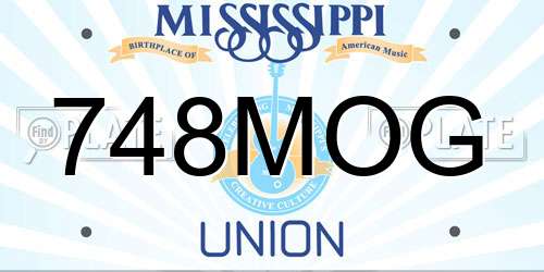 748MOG Mississippi License Plate