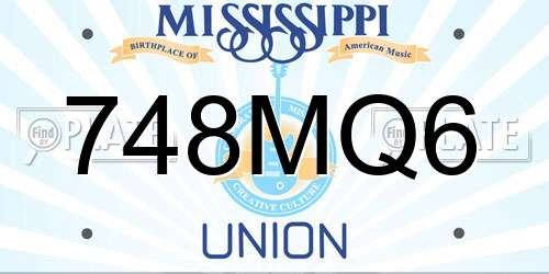 748MQ6 Mississippi License Plate