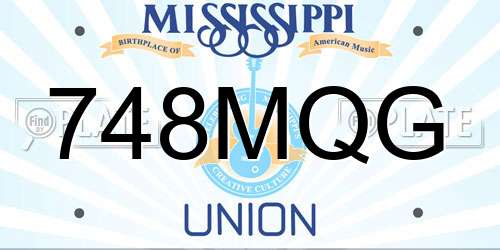 748MQG Mississippi License Plate