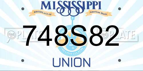 748S82 Mississippi License Plate