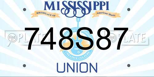 748S87 Mississippi License Plate