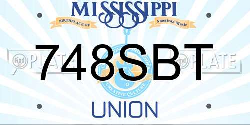 748SBT Mississippi License Plate