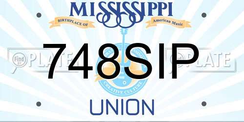 748SIP Mississippi License Plate