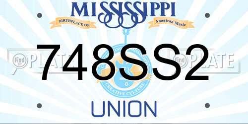 748SS2 Mississippi License Plate