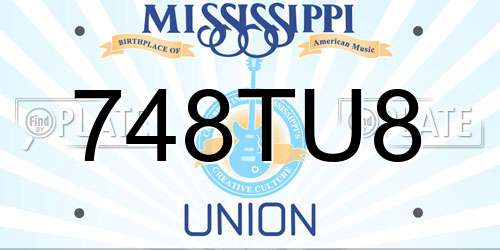 748TU8 Mississippi License Plate