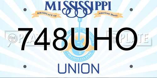 748UHO Mississippi License Plate