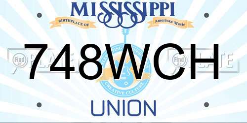 748WCH Mississippi License Plate