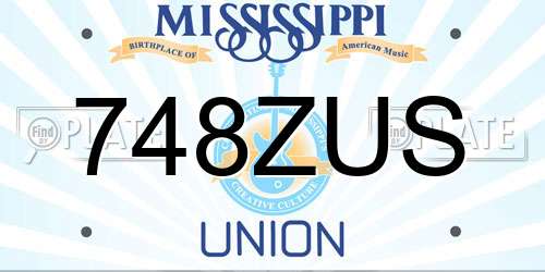 748ZUS Mississippi License Plate