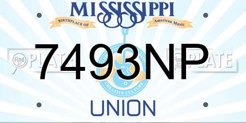 7493NP Mississippi License Plate