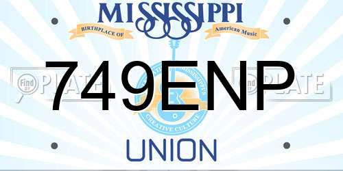 749ENP Mississippi License Plate
