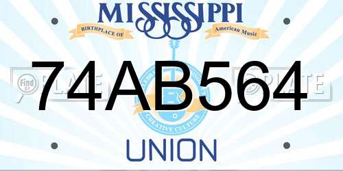 74AB564 Mississippi License Plate