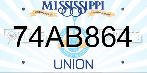 74AB864 Mississippi License Plate