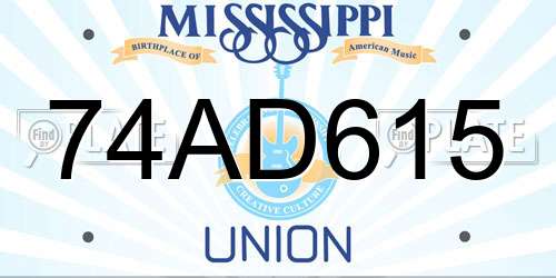 74AD615 Mississippi License Plate