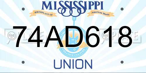 74AD618 Mississippi License Plate