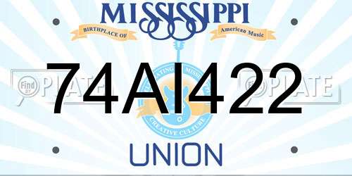 74AI422 Mississippi License Plate