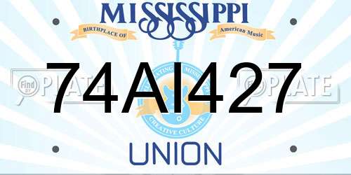 74AI427 Mississippi License Plate