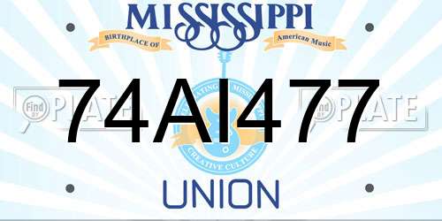 74AI477 Mississippi License Plate