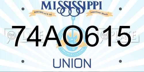 74AO615 Mississippi License Plate