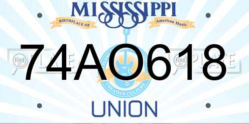 74AO618 Mississippi License Plate