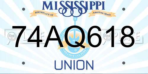 74AQ618 Mississippi License Plate