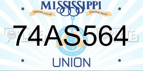 74AS564 Mississippi License Plate