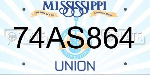 74AS864 Mississippi License Plate