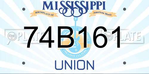 74B161 Mississippi License Plate