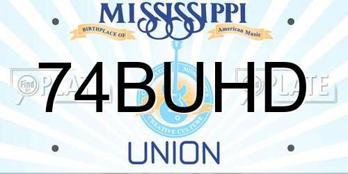 74BUHD Mississippi License Plate