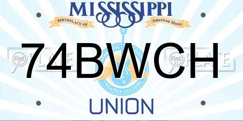 74BWCH Mississippi License Plate