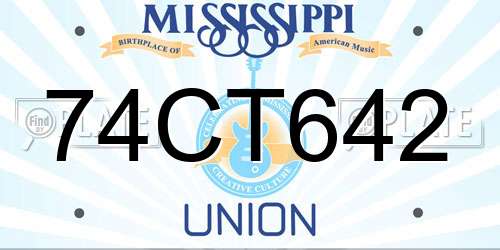 74CT642 Mississippi License Plate