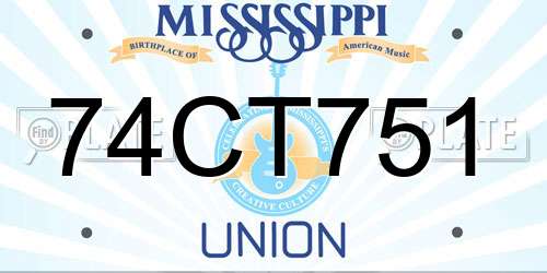 74CT751 Mississippi License Plate